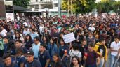 Con marchas, recuerdan a estudiantes de cine desaparecidos hace un año en Guadalajara