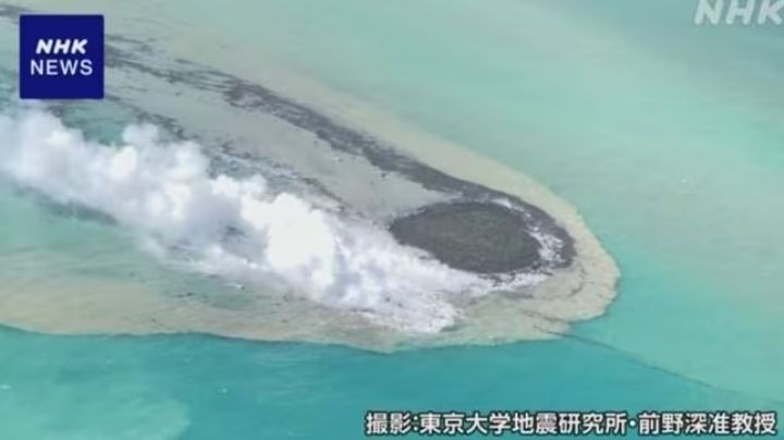 Emerge un nuevo islote al sur de Tokio, tras erupción marina en el Pacífico