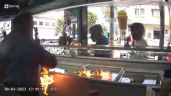 Extorsionadores prenden fuego a una paletería y a un trabajador en la colonia Morelos