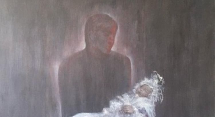 La pintura de Pablo Rulfo sobre las fotos de Romualdo García