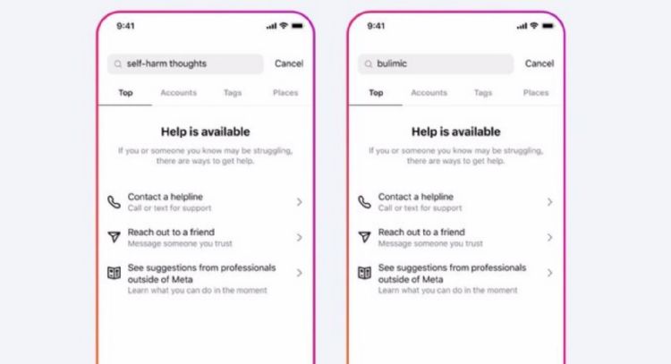 Facebook e Instagram ocultarán resultados sobre suicidio o autolesiones y redigirán a fuentes profes