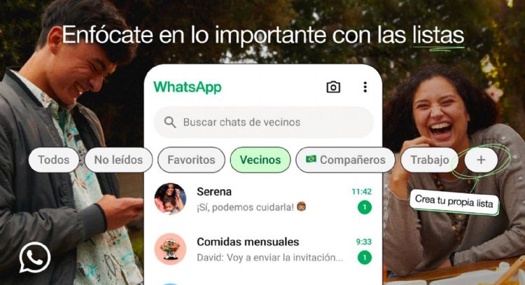 WhatsApp permite organizar las conversaciones en listas personalizadas