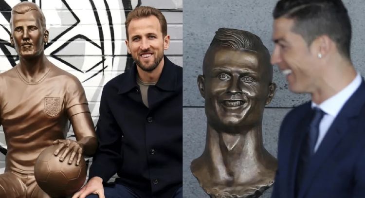 Estatuas de estrellas como Harry Kane y Cristiano Ronaldo no siempre convencen