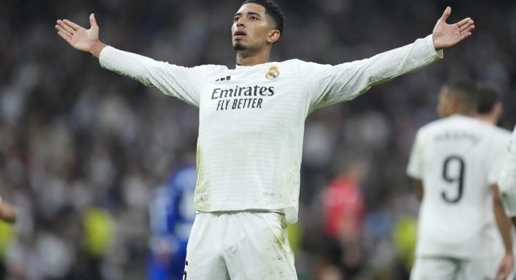 Real Madrid aprieta la Liga española al vencer 2-0 a Getafe con goles de Bellingham y Mbappé