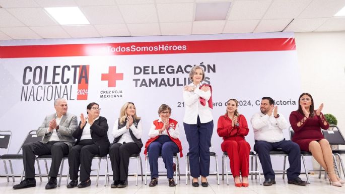 Pone en marcha María de Villarreal la Colecta Anual de la Cruz Roja Mexicana 2024 en Tamaulipas