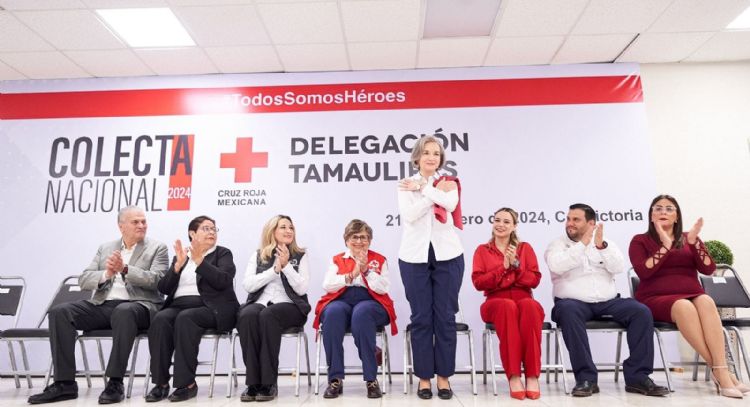 Pone en marcha María de Villarreal la Colecta Anual de la Cruz Roja Mexicana 2024 en Tamaulipas