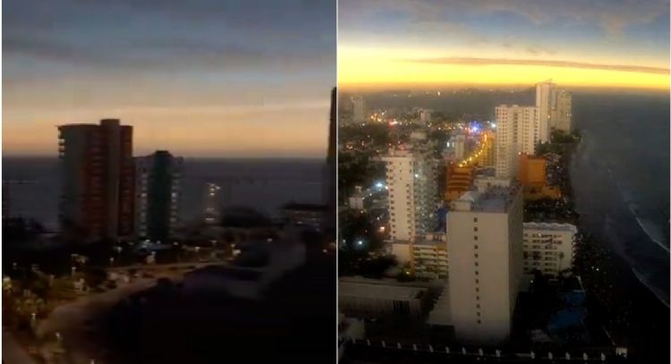 Eclipse solar 2024: Webcams muestra el MxM de cómo se oscureció Mazatlán (Video)