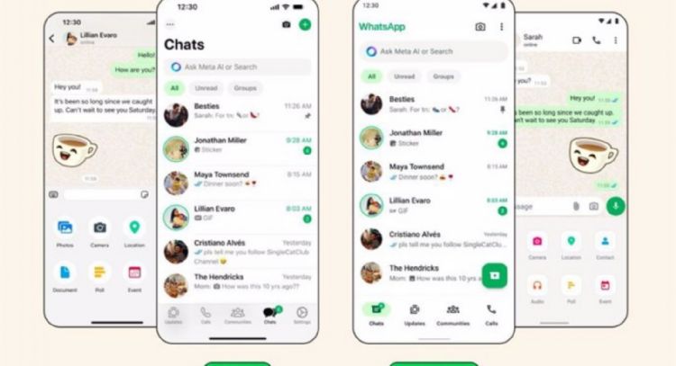 WhatsApp rediseña su app: nueva paleta de color, filtros de chats y navegación más sencilla
