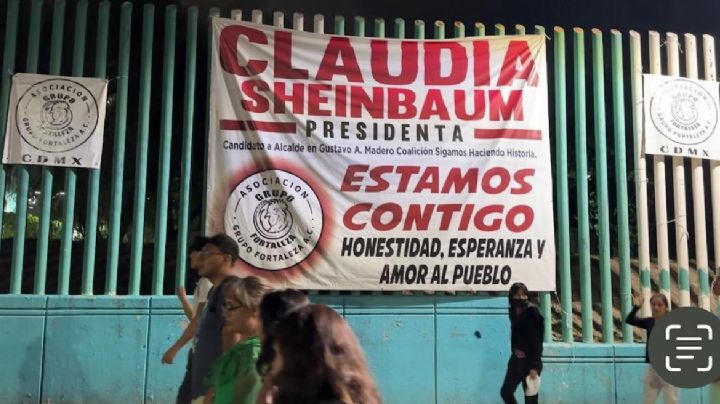 Grupo Fortaleza, señalado por extorsión, muestra su apoyo en mitin de Sheinbaum en la GAM