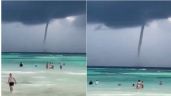 Captan una tromba marina en las playas de Tulum, Quintana Roo