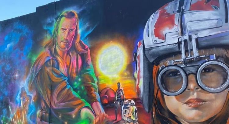 Perú: Artistas urbanos inauguran extenso mural en honor a los 25 años del episodio uno de Star Wars
