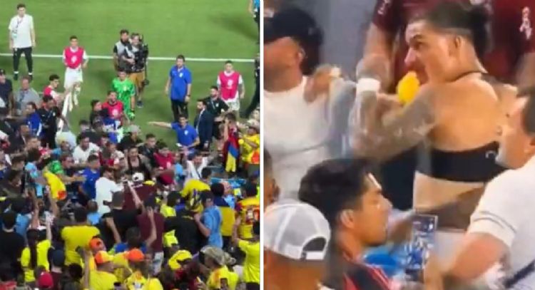 Darwin Núñez y otros jugadores de Uruguay arman pelea campal contra aficionados colombianos (Videos)