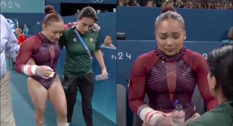 Natalia Escalera compite en barras asimétricas con una rotura del tendón del plantar (Video)