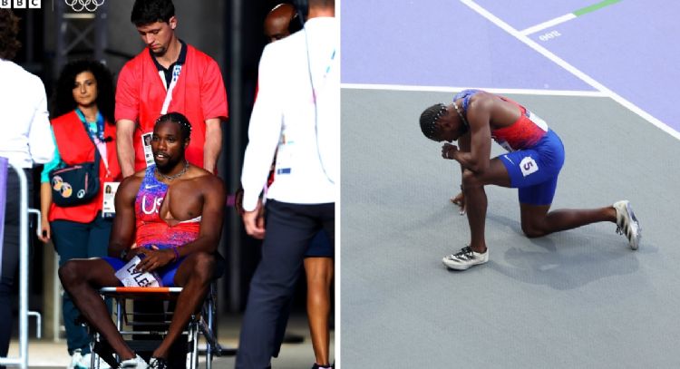 Noah Lyles corrió con covid la final de los 200 metros planos y tuvo que salir en silla de ruedas