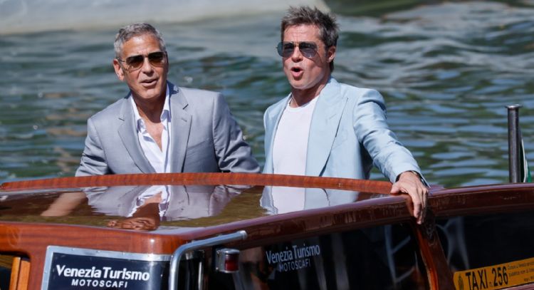 El Festival de Venecia le da la bienvenida a Pitt y a Clooney, y a su nueva cinta "Wolfs"