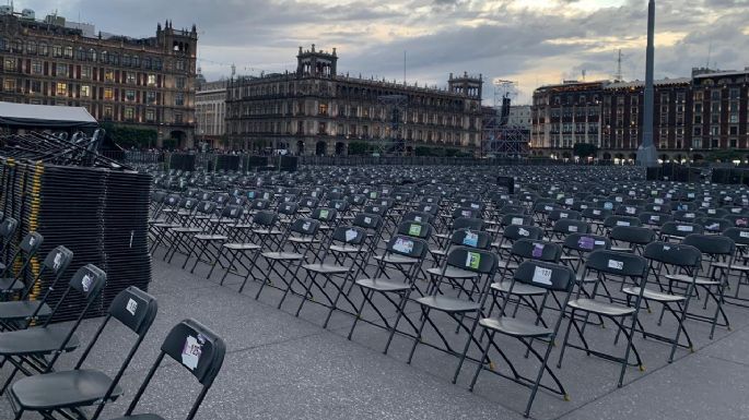 Así se prepara el Zócalo para los 100 primeros días de gobierno de Sheinbaum (Video)