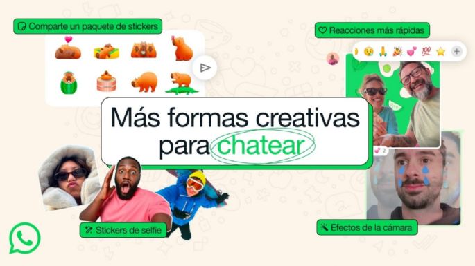 WhatsApp añade reacciones a mensajes con doble toque, stickers de selfis, fondos y efectos a fotos