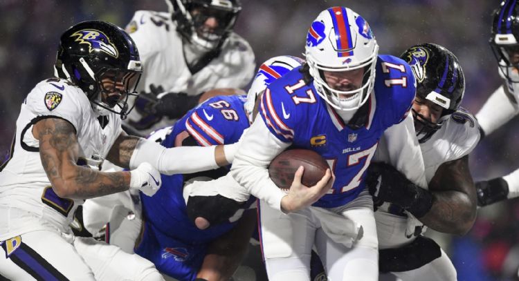 Josh Allen anotó dos touchdowns corriendo en el triunfo de Bills sobre Ravens (Video)
