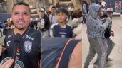 Fan de Rayados golpea a aficionado de Pachuca en plena entrevista (Video)