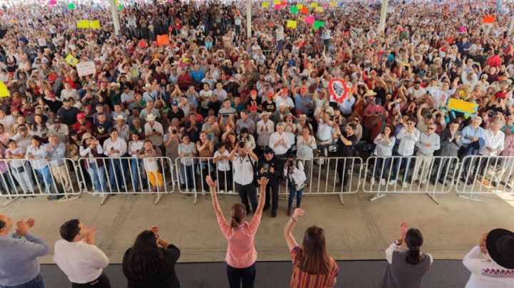 Acarreo masivo y movilización oficial marcan cierre de la gira nacional de Sheinbaum en Morelos