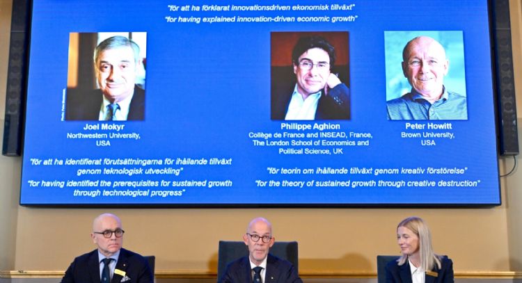 El Nobel de Economía reconoce a 3 investigadores por explicar el impulso económico de la innovación