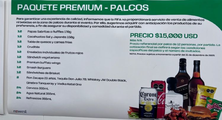 Palcohabientes del Estadio Azteca pagarán hasta 276 mil pesos por comida chatarra