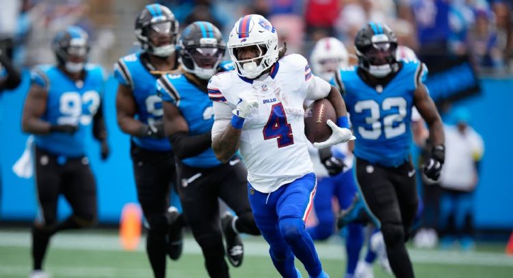 Los Bills derrotan a los Panthers 40-9; Josh Allen consiguió tres touchdowns