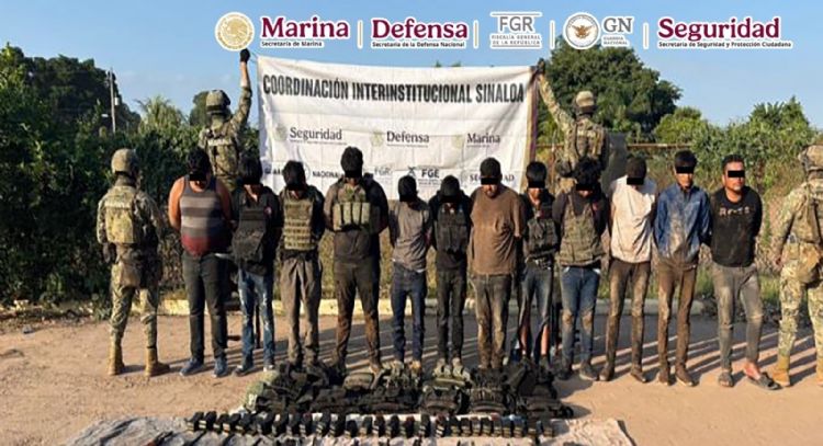 La Marina repele agresión y detiene a 13 sujetos en Navolato, Sinaloa