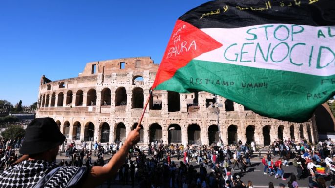 Protestan y marchan en Roma, Barcelona y Madrid contra la campaña militar de Israel en Gaza