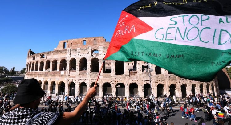 Protestan y marchan en Roma, Barcelona y Madrid contra la campaña militar de Israel en Gaza