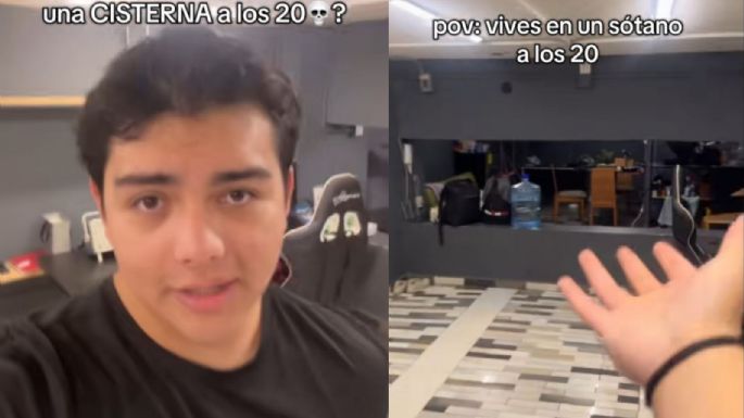 Universitario muestra cómo vive en una cisterna sin baño ni agua en CDMX por 5,500 pesos (VIDEO)