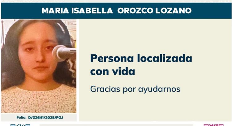 A un mes de ser reportada desaparecida, hallan con vida a María Isabella en la CDMX