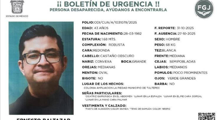 Reportan la desaparición de sacerdote en Tultepec, Edomex