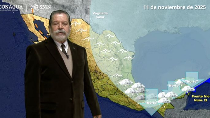 Congelará la masa de aire ártico del frente frío 13 a los siguientes estados el martes