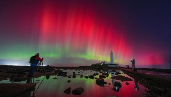 Tormentas solares generan coloridas auroras boreales en zonas inesperadas de EU