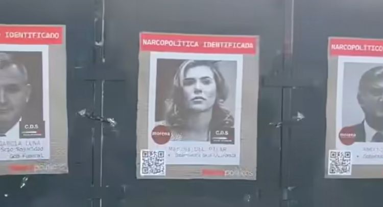 Colocan fotografía de Marina del Pilar en “muro del miedo” en Palacio Nacional de BC