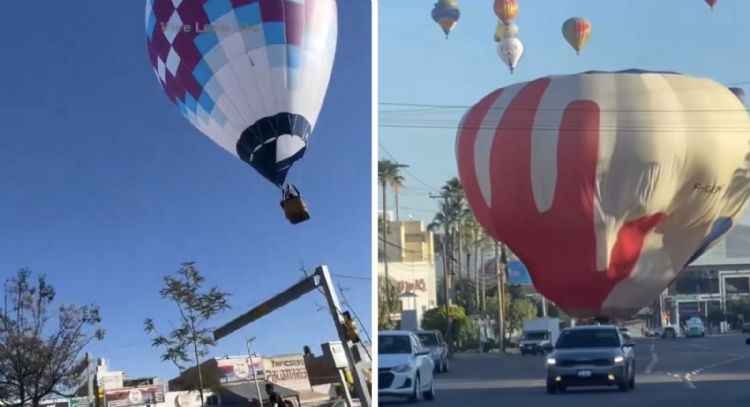 Globos aerostáticos aterrizan de emergencia en bulevares de León (Videos)