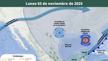 Frente frío 12 y masa de aire polar pegarán con heladas, lluvias y vientos fuertes de lunes a jueves