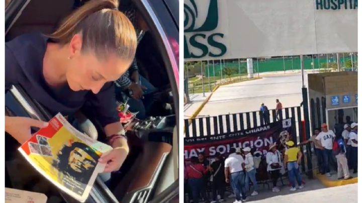 Profesores de la SNTE-CNTE protestan en visita de Sheinbaum a Chiapas (Video)