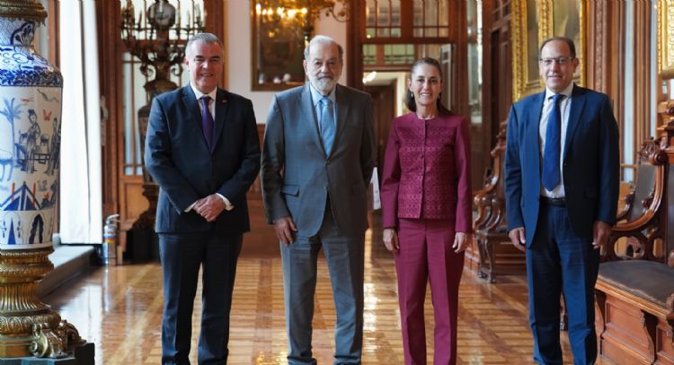 Sheinbaum conversa con Slim y el presidente del CCE sobre “buenos pronósticos” en economía