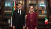 Foto ilustrativa de la nota titulada: Claudia Sheinbaum y Emmanuel Macron se reúnen en privado en Palacio Nacional