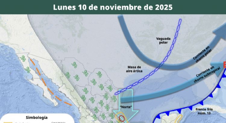 Masa de aire ártico cubre el país; se recrudecerá el frío entre lunes y jueves en estas entidades