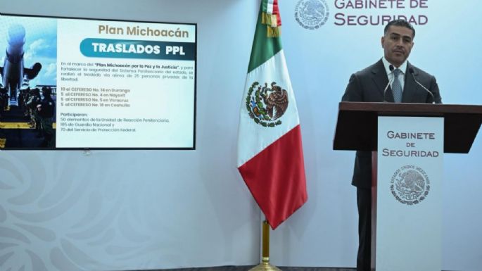 Trasladan a 25 reos de alta peligrosidad de Michoacán a penales federales: Harfuch