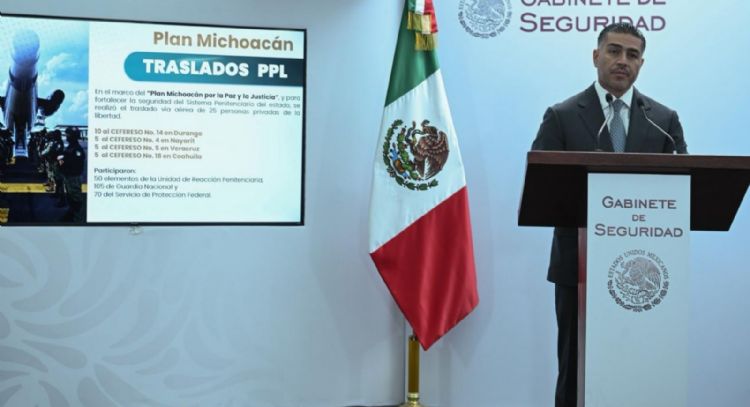 Trasladan a 25 reos de alta peligrosidad de Michoacán a penales federales: Harfuch