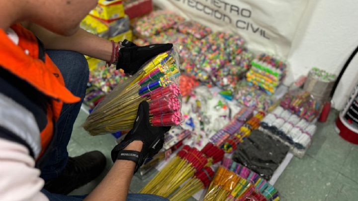 Decomisan 327 kilos de pirotécnica en el Metro, la mayoría en la estación Merced