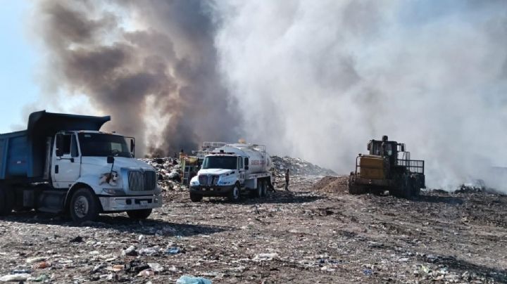 Desalojan a familias por incendio en el basurero de Culiacán (Video)