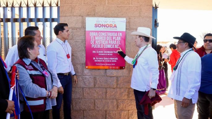 Gobernador Durazo, titular del INPI y autoridades tradicionales Seris consolidan avances del Plan de Justicia con nueva infraestructura educativa en Punta Chueca