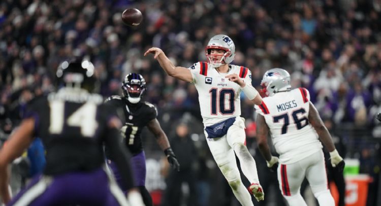 Drake Maye lidera a los Patriots a la victoria sobre Ravens y asegura lugar en playoffs