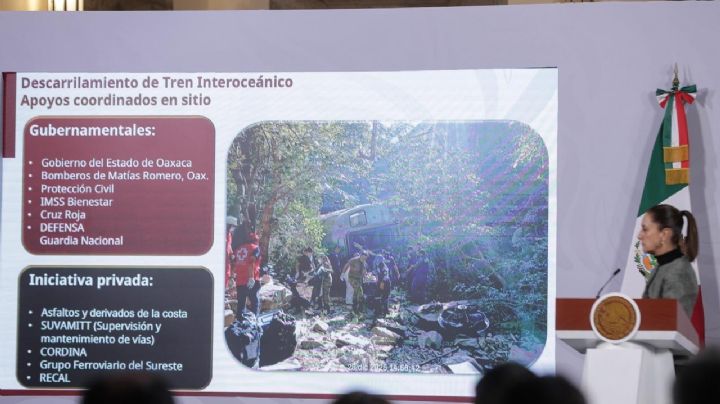 "Su objetivo es denostar": Sheinbaum responde a críticas por descarrilamiento del Tren Interoceánico