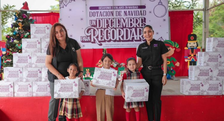 Entrega DIF Tamaulipas más de 100 mil dotaciones navideñas de desayunos escolares